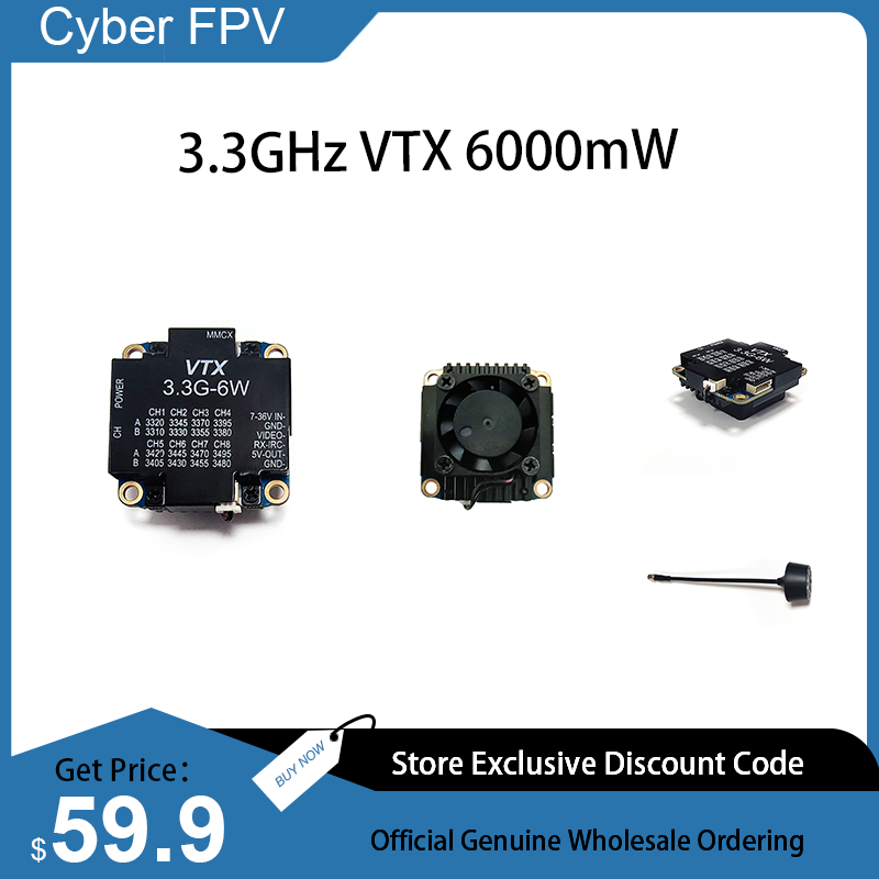 3.3GHz VTX 6W Video Transmitte - огляд і ціна Drone Racing Goggles